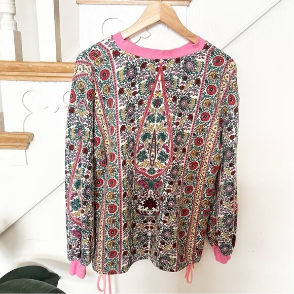 Alice + Olivia Amirah Floral Print Sweatshirt with Tie Details Pullover Size XS - Picture 6 of 7